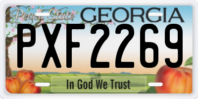 GA license plate PXF2269