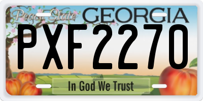 GA license plate PXF2270