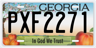 GA license plate PXF2271