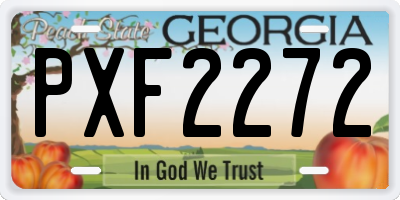 GA license plate PXF2272