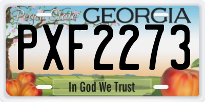 GA license plate PXF2273