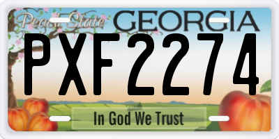 GA license plate PXF2274