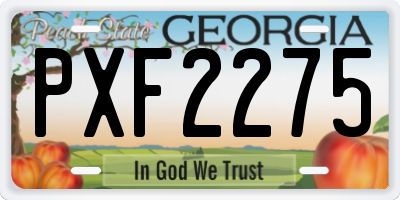 GA license plate PXF2275