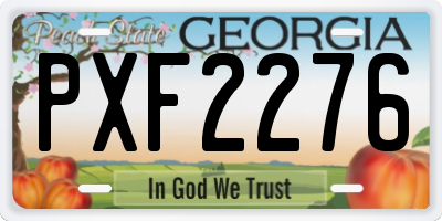 GA license plate PXF2276