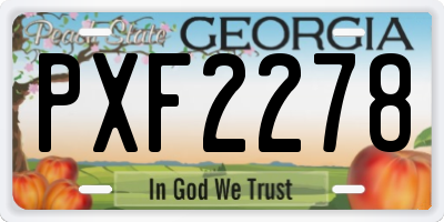 GA license plate PXF2278