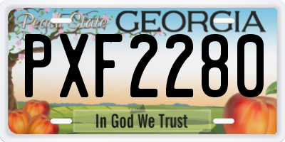 GA license plate PXF2280