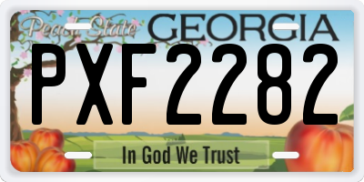 GA license plate PXF2282