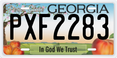 GA license plate PXF2283