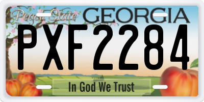 GA license plate PXF2284