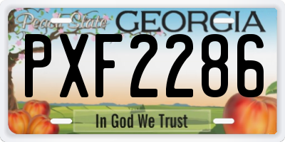 GA license plate PXF2286