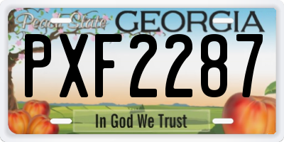 GA license plate PXF2287
