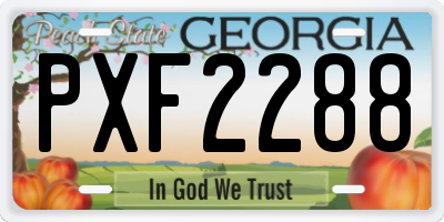 GA license plate PXF2288