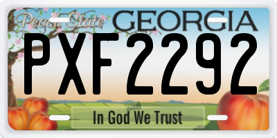 GA license plate PXF2292