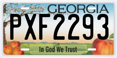 GA license plate PXF2293