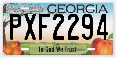 GA license plate PXF2294