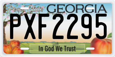 GA license plate PXF2295