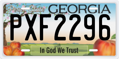 GA license plate PXF2296