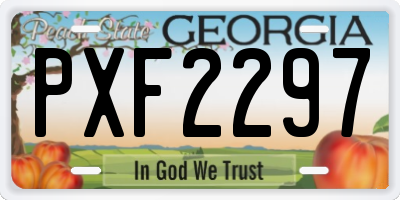 GA license plate PXF2297
