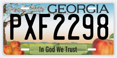 GA license plate PXF2298