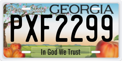 GA license plate PXF2299