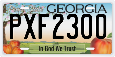 GA license plate PXF2300