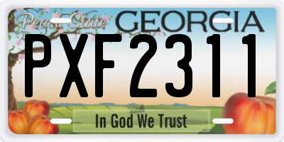 GA license plate PXF2311