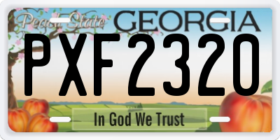 GA license plate PXF2320