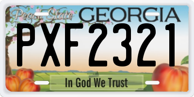 GA license plate PXF2321