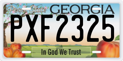 GA license plate PXF2325