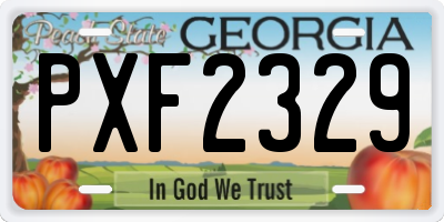 GA license plate PXF2329