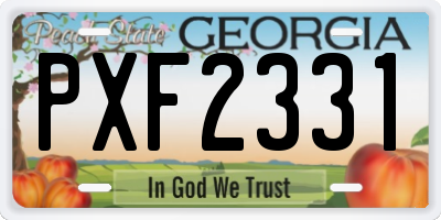 GA license plate PXF2331