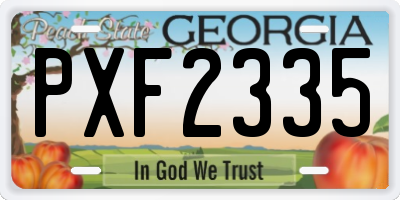GA license plate PXF2335