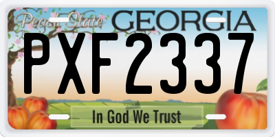 GA license plate PXF2337