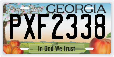 GA license plate PXF2338