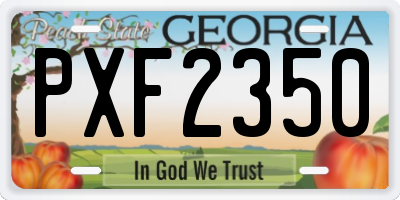 GA license plate PXF2350
