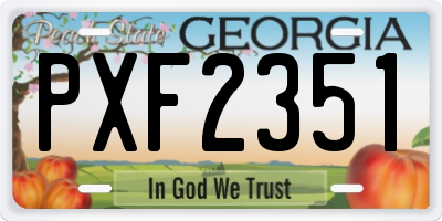 GA license plate PXF2351