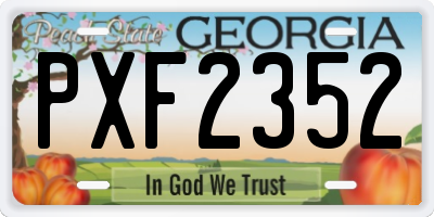 GA license plate PXF2352