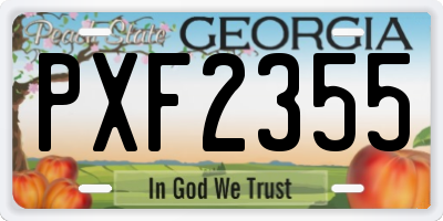 GA license plate PXF2355