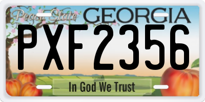GA license plate PXF2356