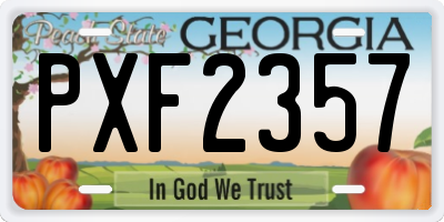 GA license plate PXF2357