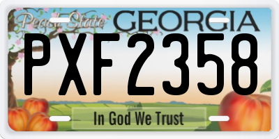 GA license plate PXF2358