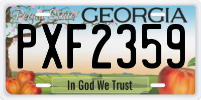 GA license plate PXF2359