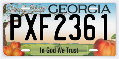 GA license plate PXF2361