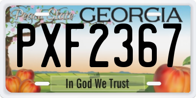 GA license plate PXF2367
