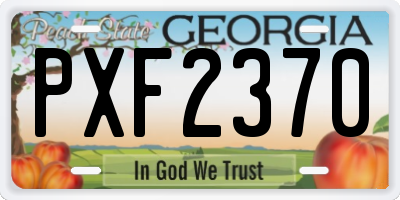 GA license plate PXF2370