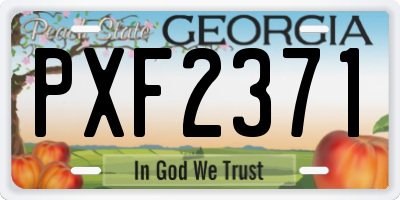 GA license plate PXF2371