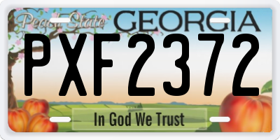 GA license plate PXF2372