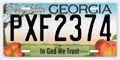 GA license plate PXF2374