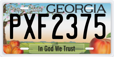 GA license plate PXF2375