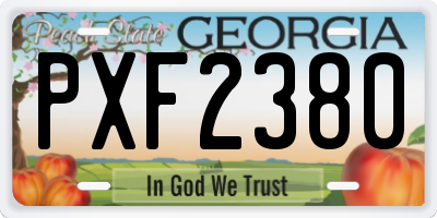 GA license plate PXF2380